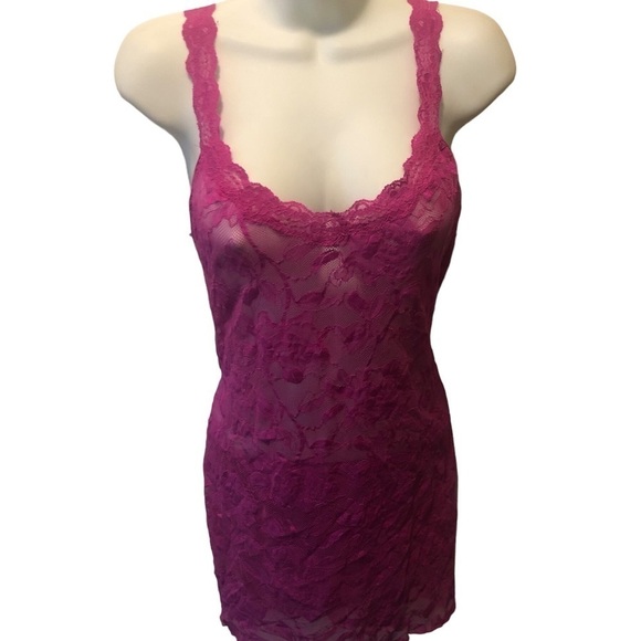 Victoria’s Secret SEXY Sheer Stretch Lace Chemise Cut~Out Back Sz. L Violet - Picture 2 of 7
